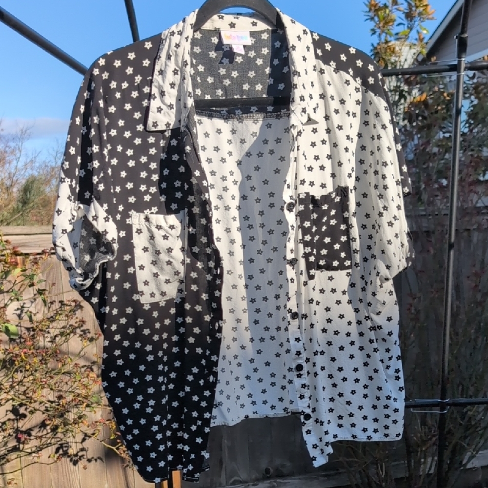 LuLaRoe Black and White Button Down
